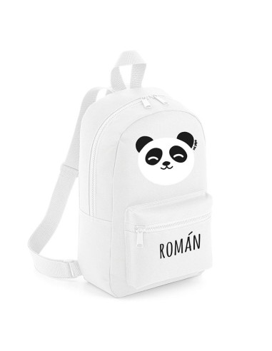 Mochila Medium Nylon Panda personalizada, color a elegir