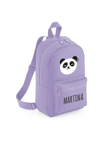 Mochila Medium Nylon Panda personalizada, color a elegir