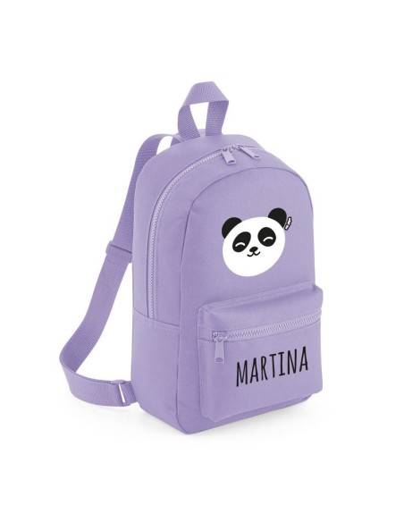 Mochila Medium Nylon Panda personalizada, color a elegir