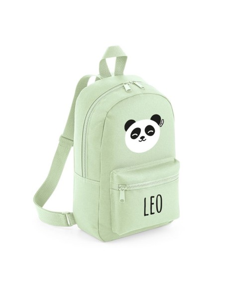 Mochila Medium Nylon Panda personalizada, color a elegir