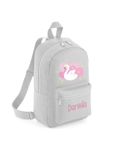 Mochila Medium Nylon Cisne personalizada, color a elegir 2