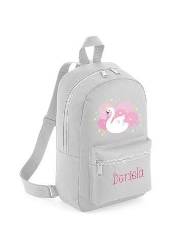 Mochila Medium Nylon Cisne personalizada, color a elegir