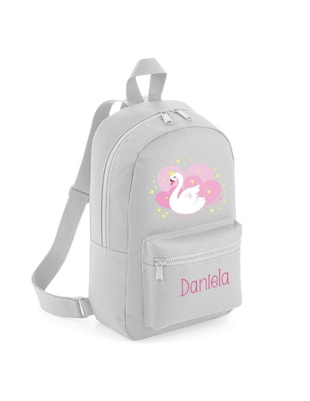 Mochila Medium Nylon Cisne personalizada, color a elegir