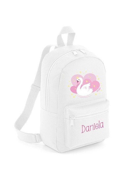 Mochila Medium Nylon Cisne personalizada, color a elegir