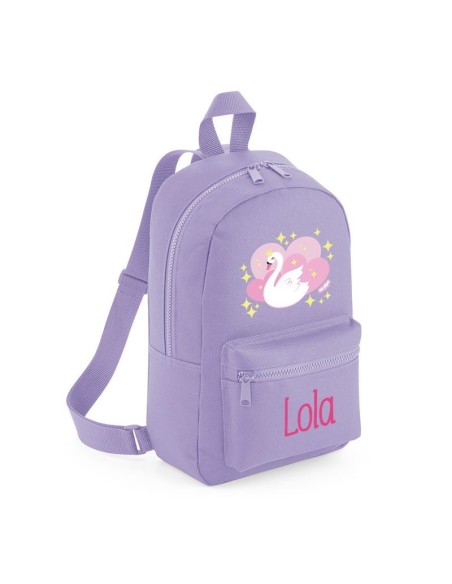 Mochila Medium Nylon Cisne personalizada, color a elegir