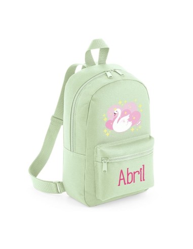 Mochila Medium Nylon Cisne personalizada, color a elegir