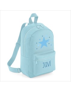 Mochila Medium Nylon Estrella Azul personalizada, color a elegir