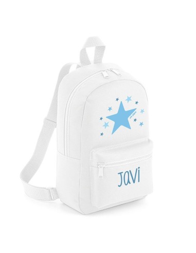 Mochila Medium Nylon Estrella Azul personalizada, color a elegir