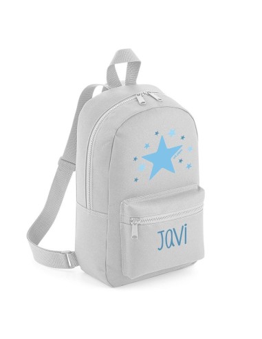 Mochila Medium Nylon Estrella Azul personalizada, color a elegir