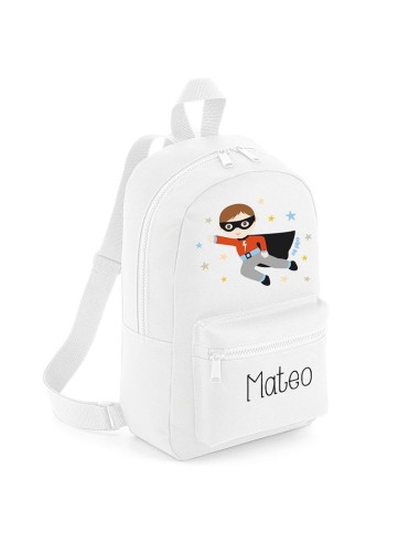 Mochila Medium Nylon Superhéroe personalizada, color a elegir