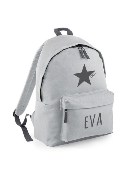 Mochila Junior Gris personalizada, dibujo a elegir
