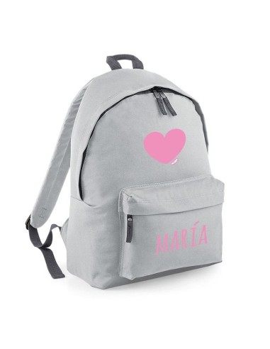 Mochila Junior Gris personalizada, dibujo a elegir