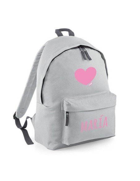 Mochila Junior Gris personalizada, dibujo a elegir