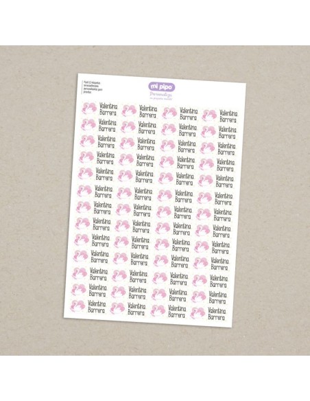 Pack 52 etiquetas termoadhesivas personalizadas para prendas Cisne