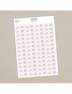 Pack 52 etiquetas termoadhesivas personalizadas para prendas Arcoíris Blush