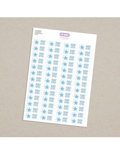 Pack 52 etiquetas termoadhesivas personalizadas para prendas Estrella