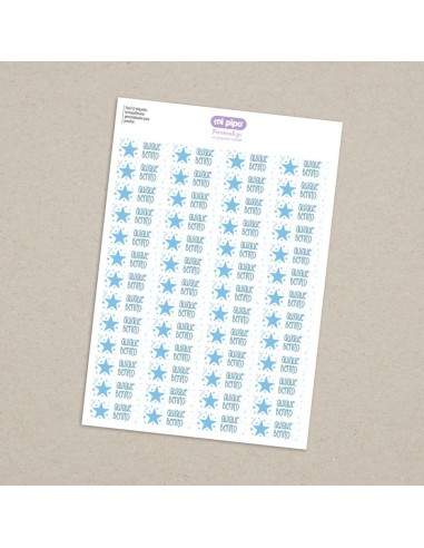 Pack 52 etiquetas termoadhesivas personalizadas para prendas Estrella