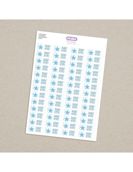 Pack 52 etiquetas termoadhesivas personalizadas para prendas Estrella
