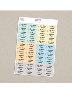 Pack 52 etiquetas termoadhesivas personalizadas para prendas Multicolor