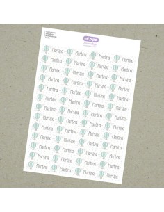 Pack 52 etiquetas termoadhesivas personalizadas para prendas Globo