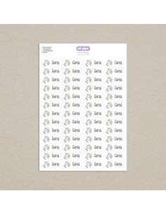 Pack 52 etiquetas termoadhesivas personalizadas para prendas Unicornio