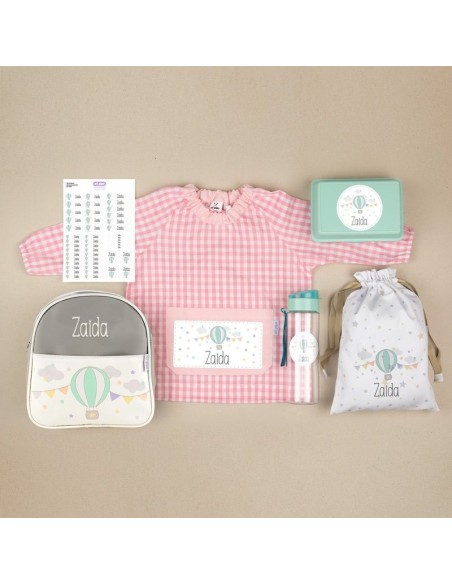 Pack Mi Guarde Globo Rosa personalizado + Regalo Cajita porta alimentos