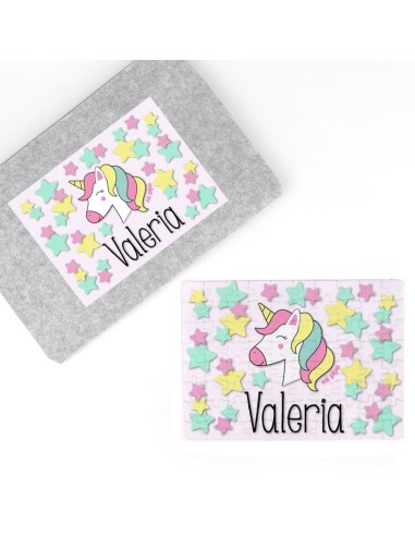 Puzzle + Estuche Unicornio personalizado