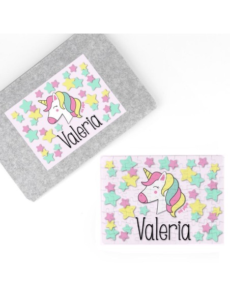 Puzzle + Estuche Unicornio personalizado
