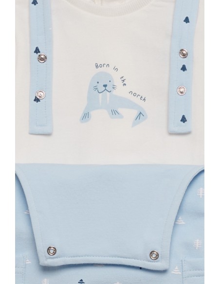 Street Monkey peto de bebe celeste.