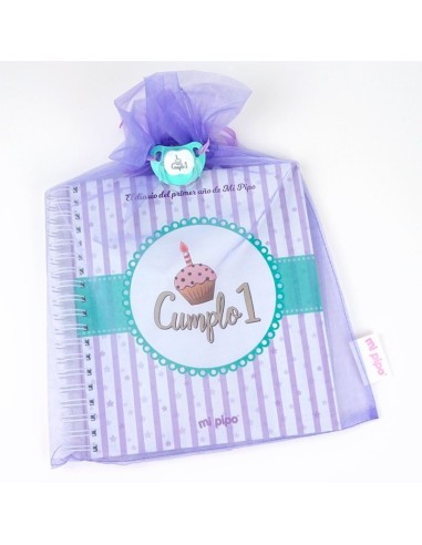 Cumplo 1, el Diario del primer año de Mi Pipo con regalo de chupete