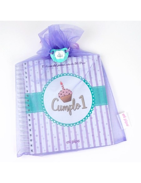 Cumplo 1, el Diario del primer año de Mi Pipo con regalo de chupete