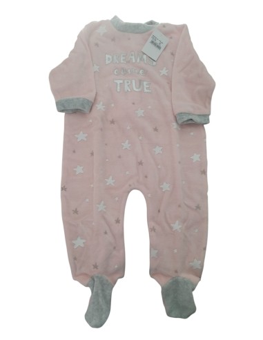Pijama terciopelo rosa con estrellas
