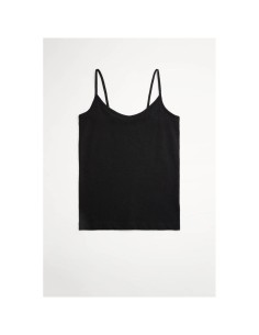 Ysabel Mora camiseta interior tirantes fino mujer algodon negro.