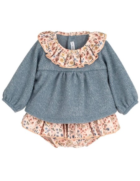 Conjunto pololo niña azul poniente