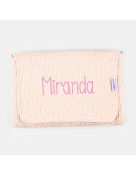 Cambiador Gofre Rosa Soft Personalizado