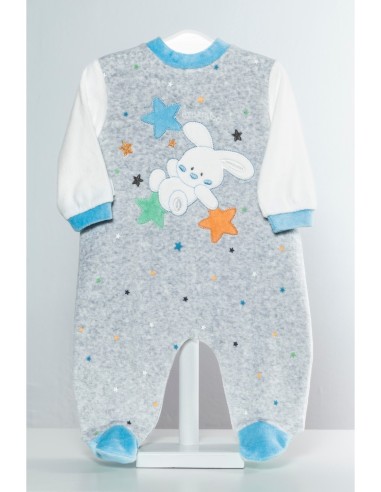 Pijama  conejito y estrellas tundosado