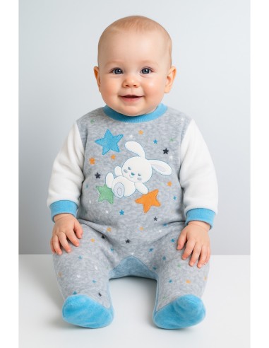 Pijama  conejito y estrellas tundosado