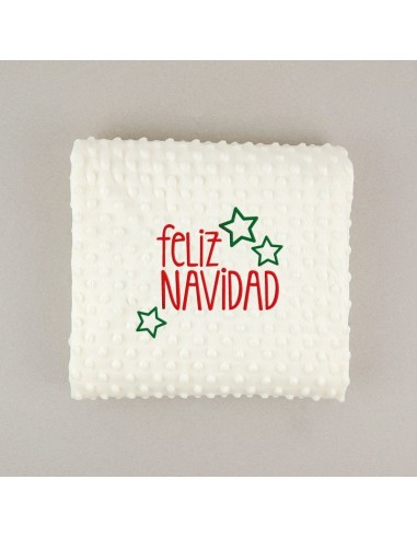 Manta Clásica Beige Feliz Navidad