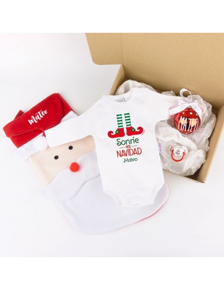 Cajita Navidad Bebé personalizada Papá Noel