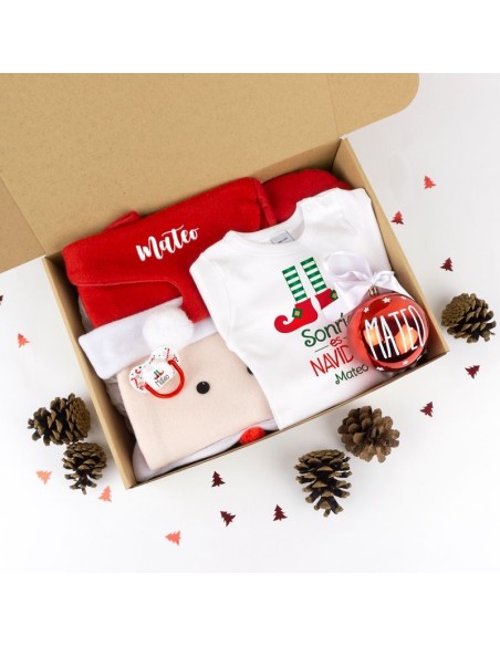 Cajita Navidad Bebé personalizada Papá Noel