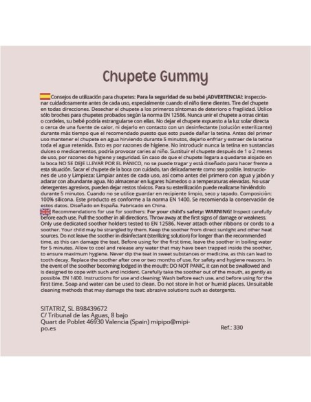 Cajita Chupete Gummy Rosa Soft + Cadenita de Silicona Corona personali