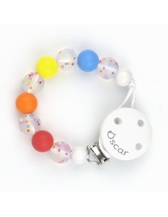 Cadenita Silicona Confeti Multicolor con nombre en el CLIP