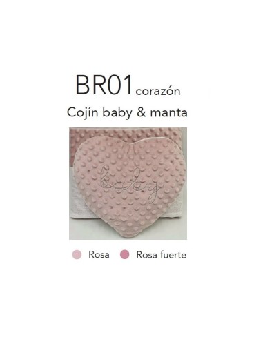 Mantita y cojin corazon de tacto mantita