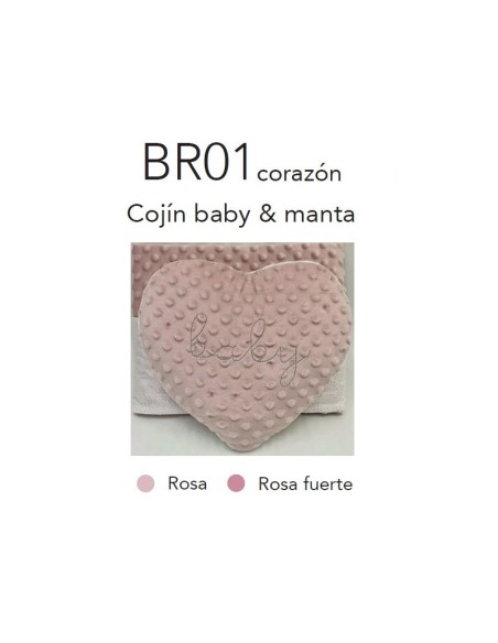 Mantita y cojin corazon de tacto mantita