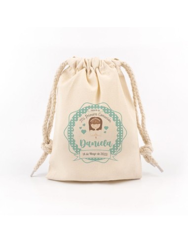 Bolsita Comunión Menta Niña personalizada