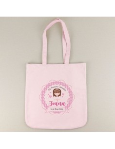 Bolso Algodón Rosa Comunión Niña personalizada