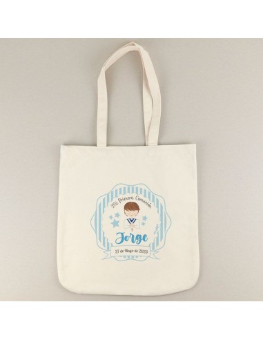Bolso Algodón Natural Comunión Niño personalizada