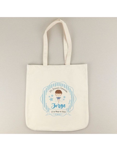 Bolso Algodón Natural Comunión Niño personalizada