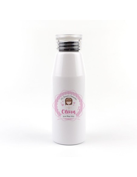 Botella Aluminio personalizada Comunión Niña