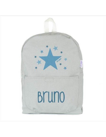 Mochila Medium LONA Estrella Azul personalizada, color a elegir